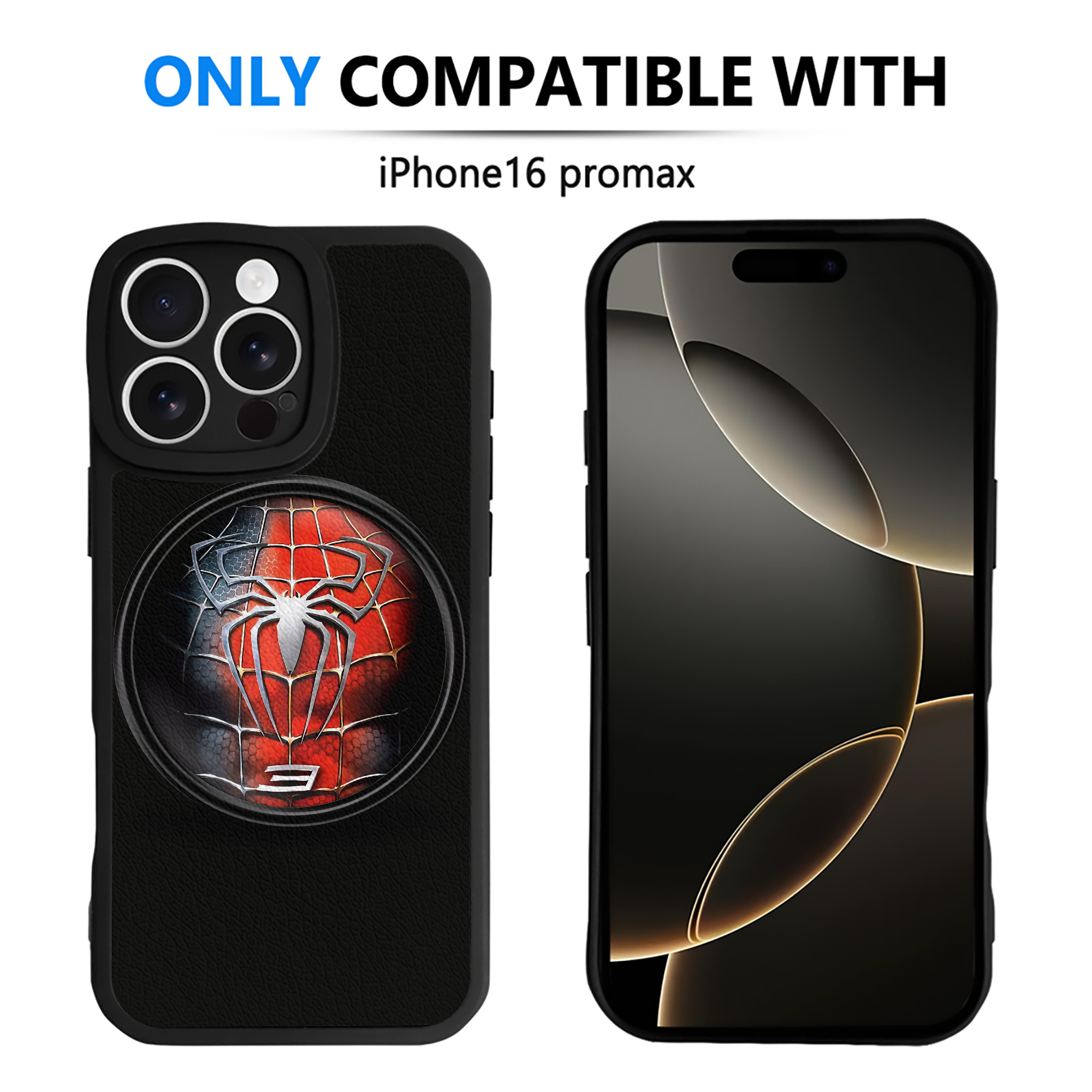 （画像用） Spider Man スパイダーマン 【iPhone 16シリーズ対応】シリコンスマホケース（レザー調） 材質：シリコン